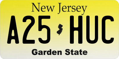 NJ license plate A25HUC