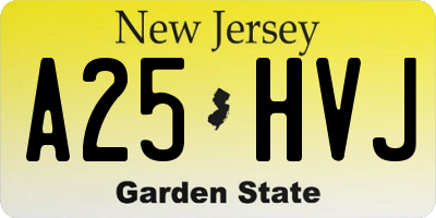 NJ license plate A25HVJ
