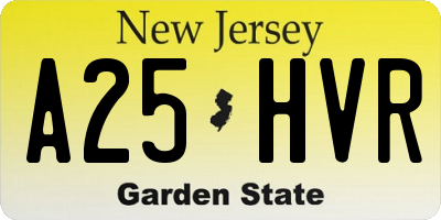 NJ license plate A25HVR