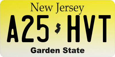 NJ license plate A25HVT