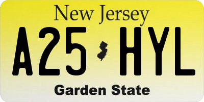 NJ license plate A25HYL