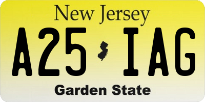 NJ license plate A25IAG