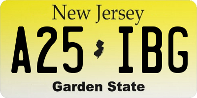 NJ license plate A25IBG