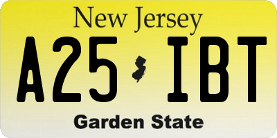 NJ license plate A25IBT