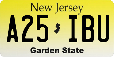 NJ license plate A25IBU