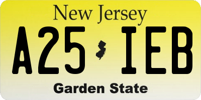 NJ license plate A25IEB