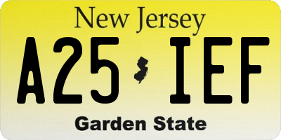 NJ license plate A25IEF