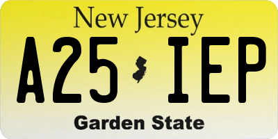 NJ license plate A25IEP