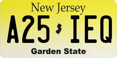 NJ license plate A25IEQ