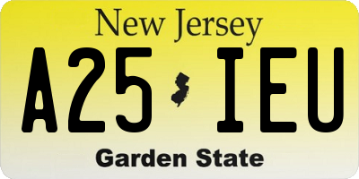 NJ license plate A25IEU