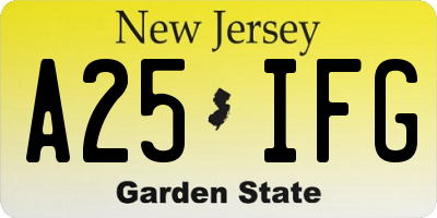 NJ license plate A25IFG