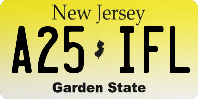 NJ license plate A25IFL