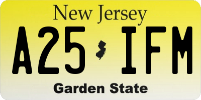 NJ license plate A25IFM
