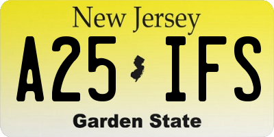 NJ license plate A25IFS