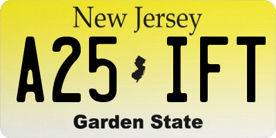 NJ license plate A25IFT