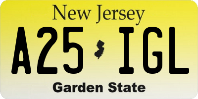 NJ license plate A25IGL