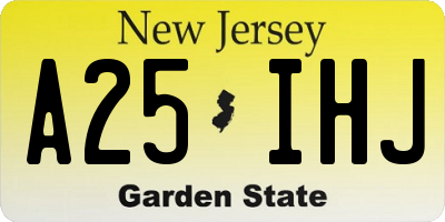 NJ license plate A25IHJ