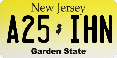 NJ license plate A25IHN
