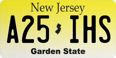 NJ license plate A25IHS
