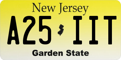 NJ license plate A25IIT
