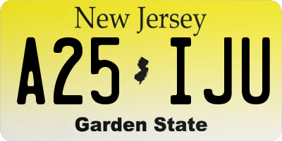 NJ license plate A25IJU