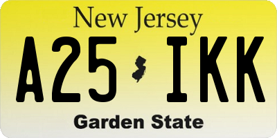 NJ license plate A25IKK