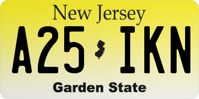 NJ license plate A25IKN