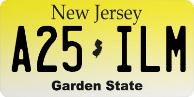 NJ license plate A25ILM
