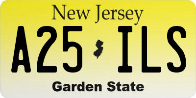 NJ license plate A25ILS