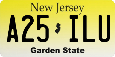 NJ license plate A25ILU