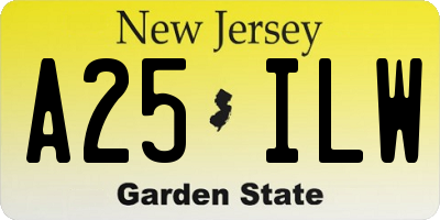 NJ license plate A25ILW