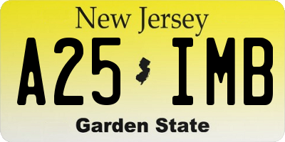 NJ license plate A25IMB