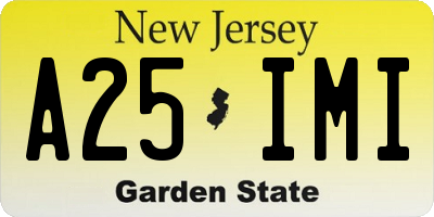 NJ license plate A25IMI