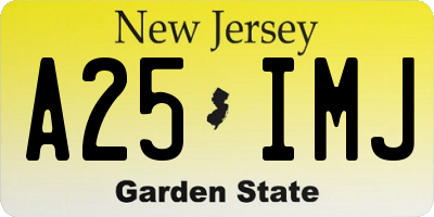NJ license plate A25IMJ