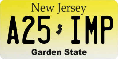NJ license plate A25IMP