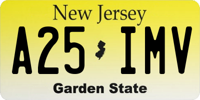 NJ license plate A25IMV