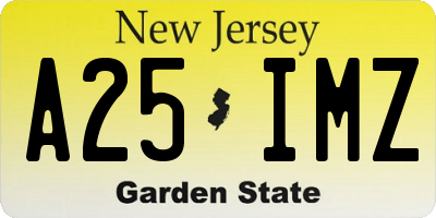 NJ license plate A25IMZ