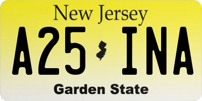 NJ license plate A25INA