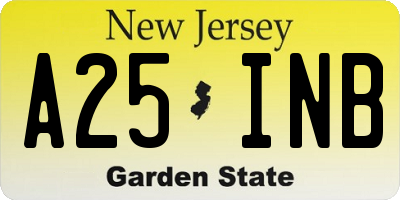 NJ license plate A25INB