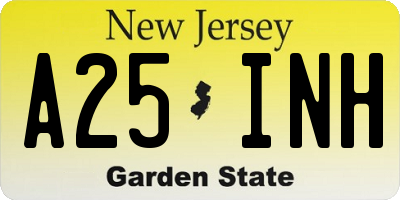 NJ license plate A25INH