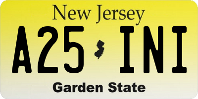 NJ license plate A25INI