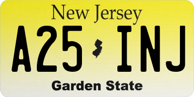 NJ license plate A25INJ