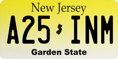 NJ license plate A25INM