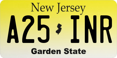 NJ license plate A25INR