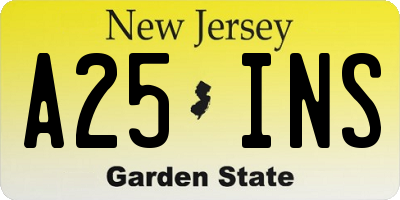 NJ license plate A25INS