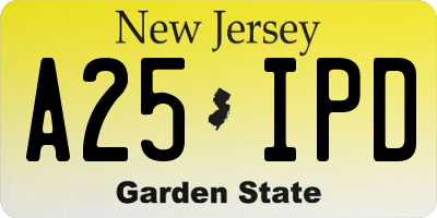 NJ license plate A25IPD