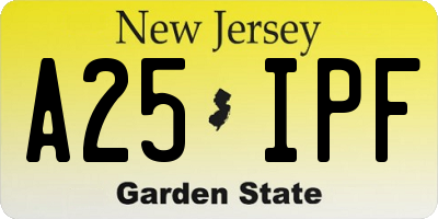 NJ license plate A25IPF