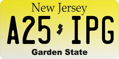 NJ license plate A25IPG
