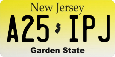 NJ license plate A25IPJ