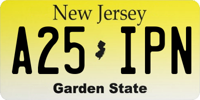 NJ license plate A25IPN